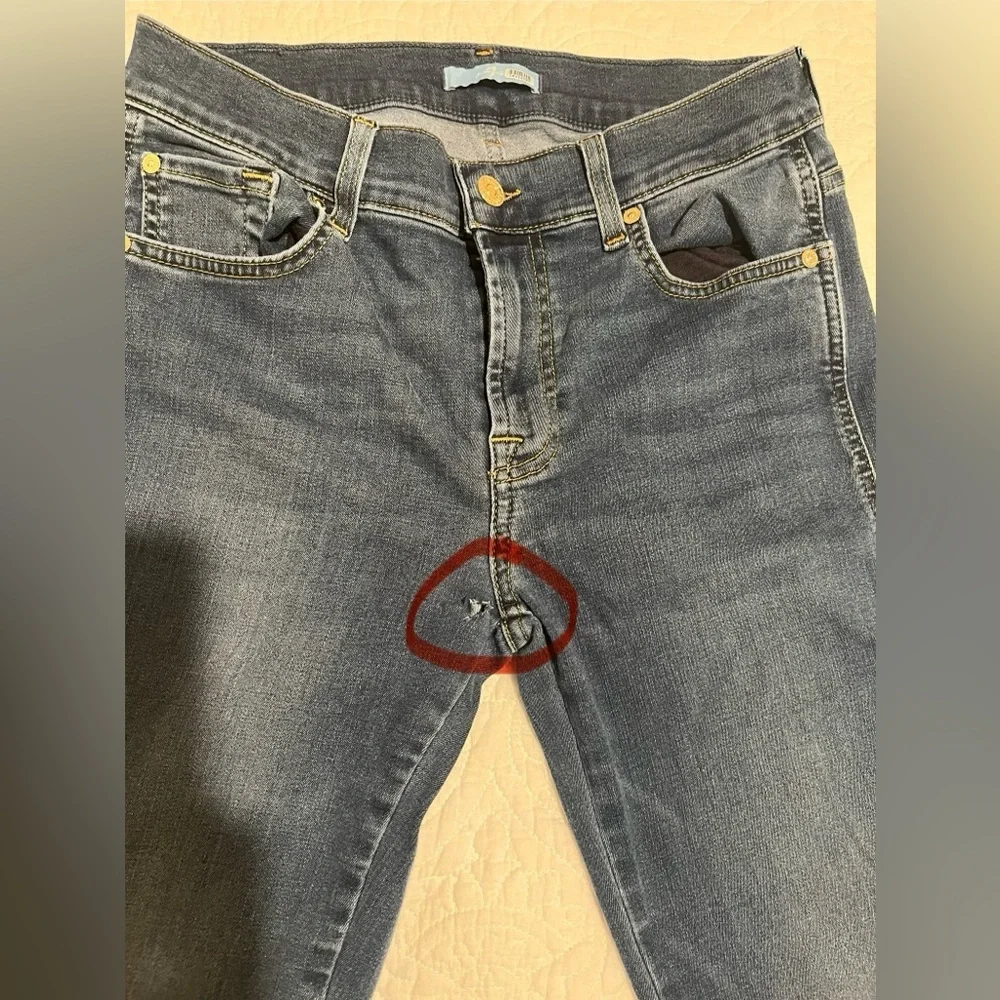 7 For All Mankind Dark Blue Flare Jeans